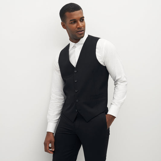 Classic Black Suit Vest by SuitShop