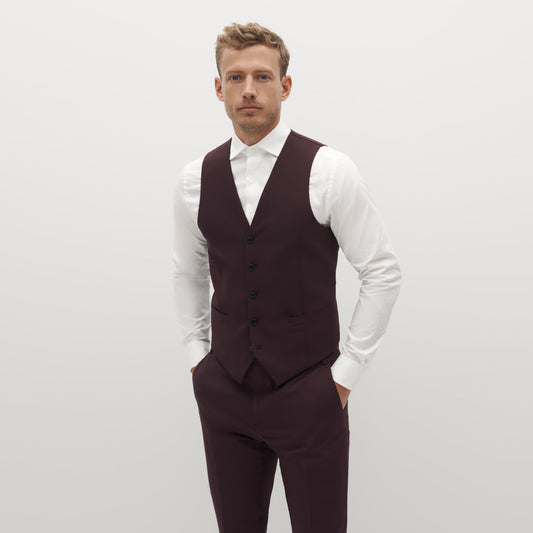 Burgundy Suit Vest by SuitShop